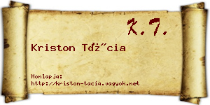 Kriston Tácia névjegykártya